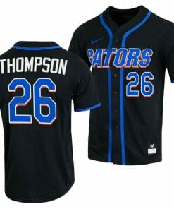 Sterlin Thompson Jersey Florida Gators College Baseball Full-Button Black #26