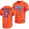 Stevie Wilkerson Jersey Clemson Tigers College Baseball Orange Full Button 17
