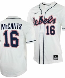 TJ McCants Jersey Ole Miss Rebels College Baseball White #16