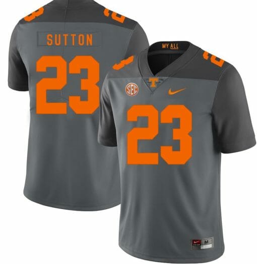 Tennessee Volunteers Cameron Sutton Jersey #23 Football NCAA Jerseys Gray