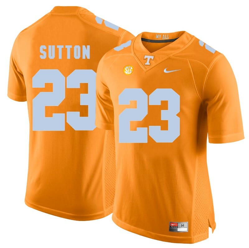 Tennessee Volunteers Cameron Sutton Jersey #23 Football NCAA Jerseys Light Orange