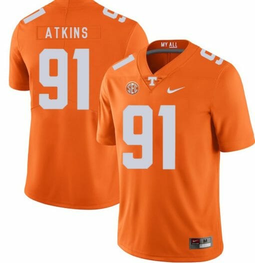 Tennessee Volunteers Doug Atkins Jersey #91 Football NCAA Jerseys Orange White