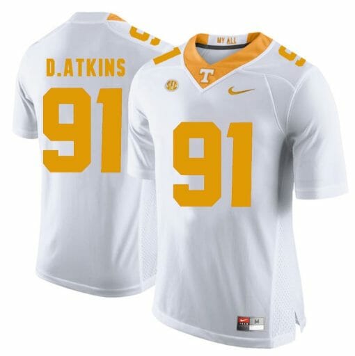 Tennessee Volunteers Doug Atkins Jersey #91 Football NCAA Jerseys White