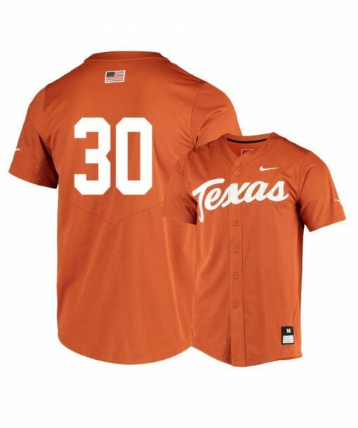 Texas Longhorns 30 Eric Kennedy Elite Orange College Baseball Jersey