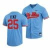 Tim Elko Jersey Ole Miss Rebels College Baseball Full Button Blue 25