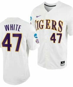 Tommy White Jersey LSU Tigers 2023 College World Series NCAA Baseball White #47