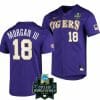 Tre Morgan Jersey LSU Tigers Baseball NCAA 2023 College World Series Purple 18