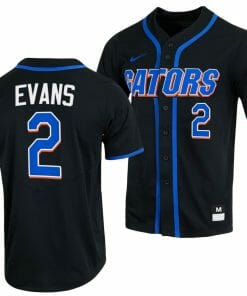 Ty Evans Jersey Florida Gators College Baseball Full-Button Black #2