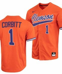 Tyler Corbitt Jersey Clemson Tigers College Baseball Orange Full-Button #1