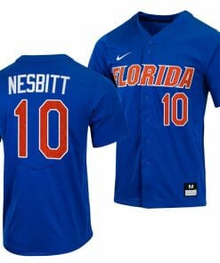 Tyler Nesbitt Jersey Florida Gators College Baseball Full-Button Royal #10