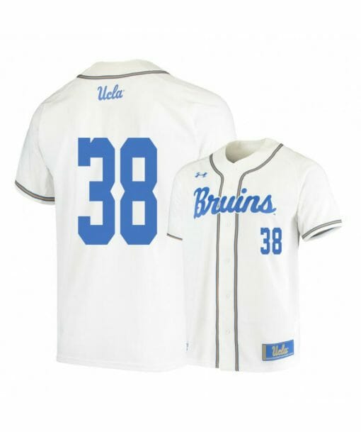 UCLA Bruins 38 Pat Caulfield White College Baseball Jersey