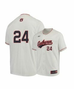 Under Armour Auburn Tigers 24 Conor Davis White Baseball Jersey