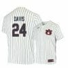 Under Armour Auburn Tigers 24 Conor Davis White Blue Baseball Jersey
