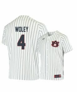 Under Armour Auburn Tigers 4 Rankin Woley White Blue Baseball Jersey