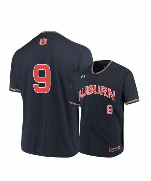 Under Armour Auburn Tigers 9 Ryan Bliss Navy Baseball Jersey