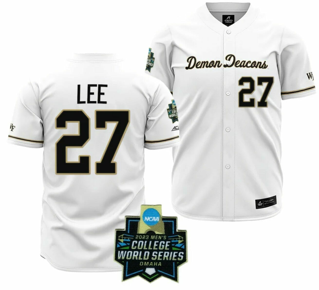Bennett Lee Jersey Wake Forest Demon Deacons Baseball NCAA 2023 College World Series White #27