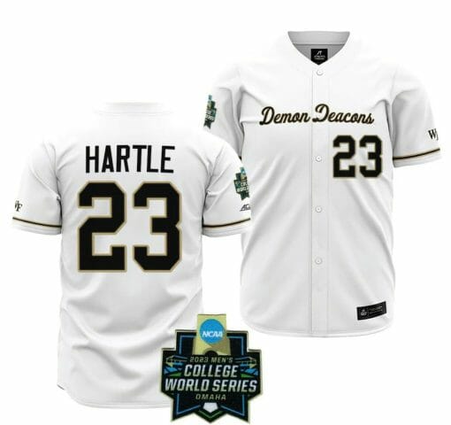 Wake Forest Demon Deacons Baseball Josh Hartle Jersey NCAA 2023 College World Series White #23