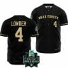 Wake Forest Demon Deacons Baseball Rhett Lowder Jersey NCAA 2023 College World Series Black 4