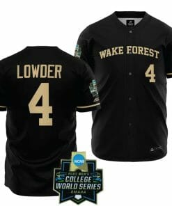 Rhett Lowder Jersey Wake Forest Demon Deacons Baseball NCAA 2023 College World Series Black #4