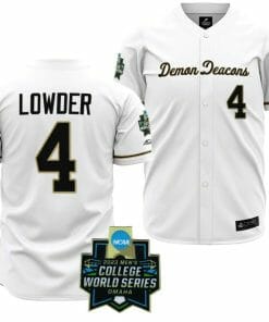 Rhett Lowder Jersey Wake Forest Demon Deacons Baseball NCAA 2023 College World Series White #4