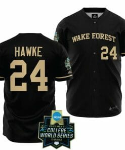 Tommy Hawke Jersey Wake Forest Demon Deacons Baseball NCAA 2023 College World Series Black #24