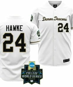 Tommy Hawke Jersey Wake Forest Demon Deacons NCAA 2023 College World Series White #24 Baseball