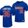 Wyatt Langford Jersey Florida Gators College Baseball Full Button Royal 36