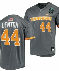 Zane Denton Jersey Tennessee Volunteers #44 Gray 2023 NCAA Baseball College World Series OMAHA 8