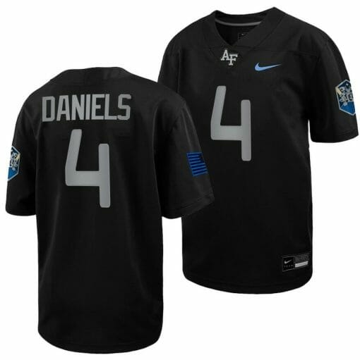 Air Force Falcons Haaziq Daniels Jersey #4 Football 2022 Space Force Rivalry Alternate Black