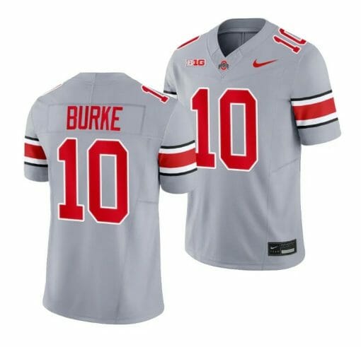 Denzel Burke Jersey Ohio State Buckeyes #10 2023 Alternate Gray Limited Football