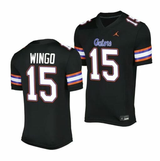 Florida Gators Derek Wingo Jersey #15 Alternate Game Black 2023 Salute To Service Uniform