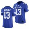 Kentucky Wildcats JJ Weaver Jersey 13 NCAA Football 2023 Game Home Blue