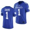 Kentucky Wildcats Ray Davis Jersey 1 NCAA Football 2023 Game Home Blue