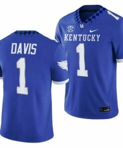 Kentucky Wildcats Ray Davis Jersey #1 NCAA Football 2023 Game Home Blue