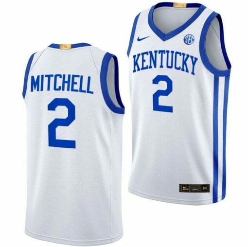 Kentucky Wildcats Tre Mitchell Jersey #2 College Basketball White 2022-23