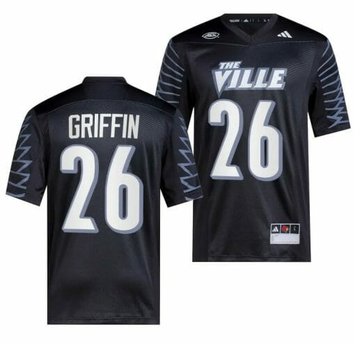 Louisville Cardinals MJ Griffin Jersey #26 College Football 2023 Premier Black
