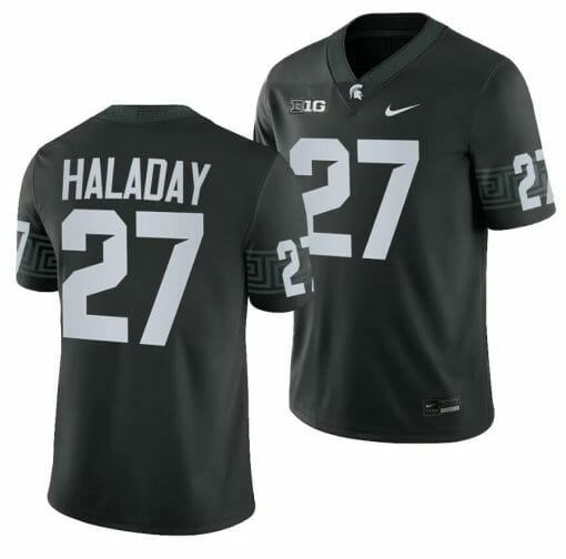 Michigan State Spartans Cal Haladay Jersey #27 College Football Black 2023 Game