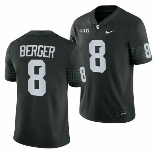 Michigan State Spartans Jalen Berger Jersey #8 College Football Black 2023 Game