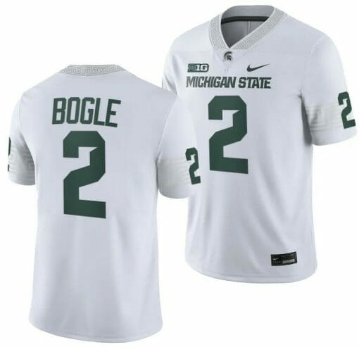 Michigan State Spartans Khris Bogle Jersey #2 College Football White 2023 Game