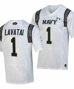Navy Midshipmen Tai Lavatai Jersey #1 College Football 2023 Aer Lingus Classic White Replica