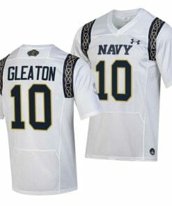 Navy Midshipmen Tedros Gleaton Jersey #10 College Football 2023 Aer Lingus Classic White Replica