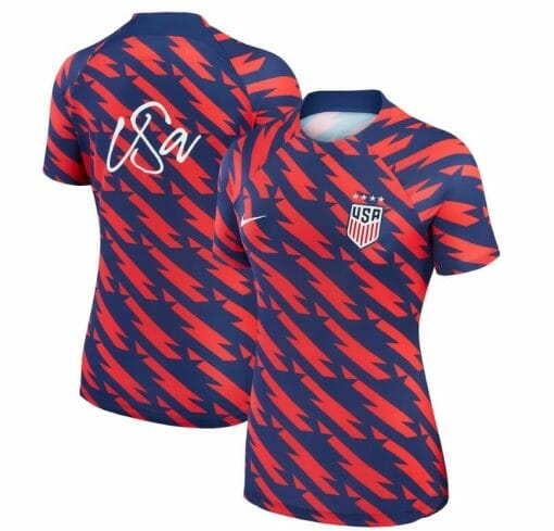 No Name Jersey USWNT 2023 Strike Drill Pre-Match Top Red