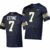 Notre Dame Fighting Irish Audric Estime Jersey 7 College Football 2023 Aer Lingus Classic Navy