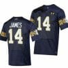 Notre Dame Fighting Irish Braylon James Jersey 14 College Football 2023 Aer Lingus Classic Navy