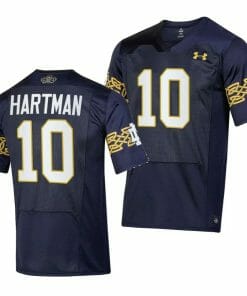 Notre Dame Fighting Irish Sam Hartman Jersey #10 College Football 2023 Aer Lingus Classic Navy