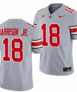Ohio State Buckeyes #18 Marvin Harrison Jr Jersey Alternate Gray Limited NCAA Football