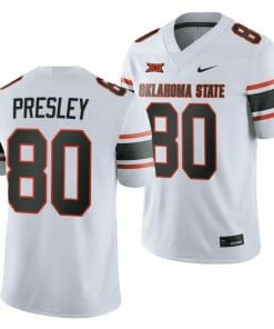 Oklahoma State Cowboys Brennan Presley Jersey #80 College Football 2023 Game White