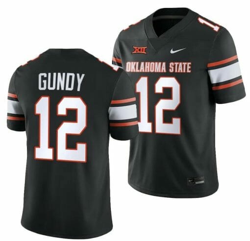 Oklahoma State Cowboys Gunnar Gundy Jersey #12 College Football 2023 Game Black