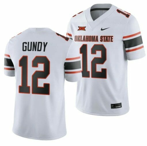 Oklahoma State Cowboys Gunnar Gundy Jersey #12 College Football 2023 Game White