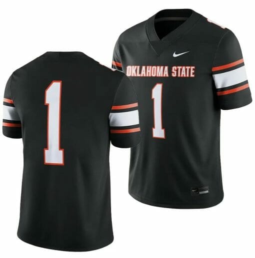 Oklahoma State Cowboys Jersey #1 College Football 2023 Game Black